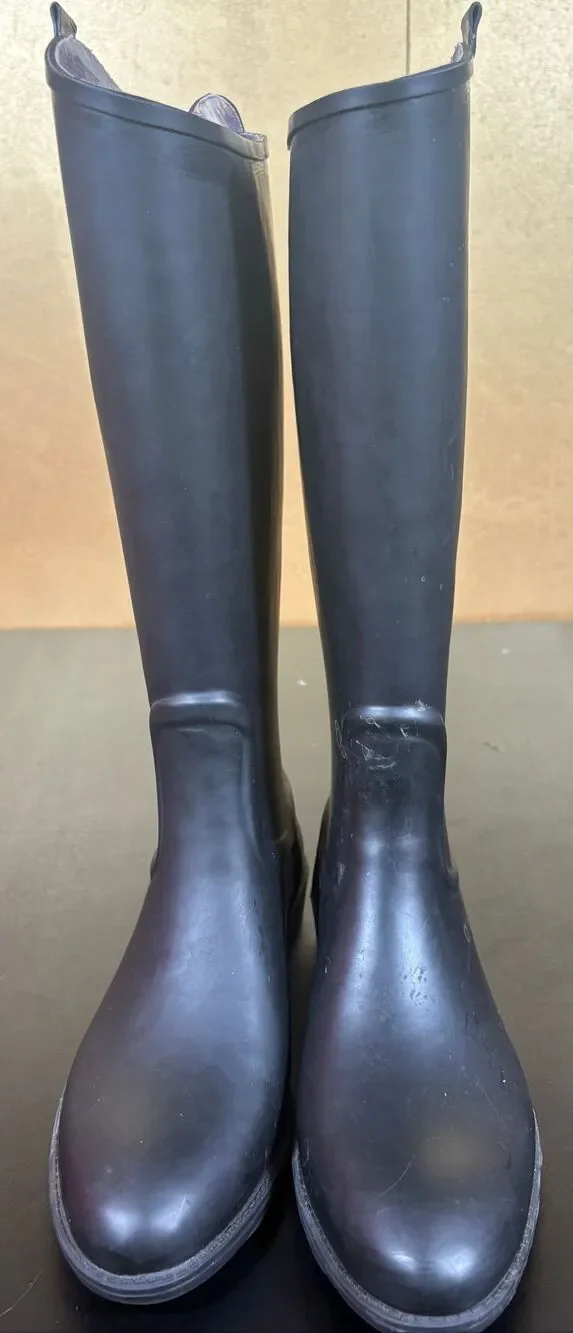 Sam Edelman Ximon Black Rubber Tall Rain Boots - Size 8